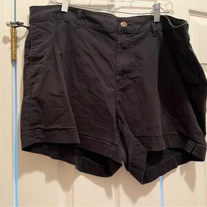Old Navy black chino shorts, 5” inseam, size 18 plus